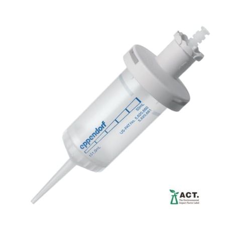 Eppendorf Combitips Advanced 50mL| Biopur| |Gray Color Coding| 1 Adapter & 100 Combitips per Case