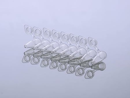NEST Scientific 0.2ml PCR 8-strip Tubes, with Flat Caps, Clear, Non-sterile, 120/pk, 1200/cs