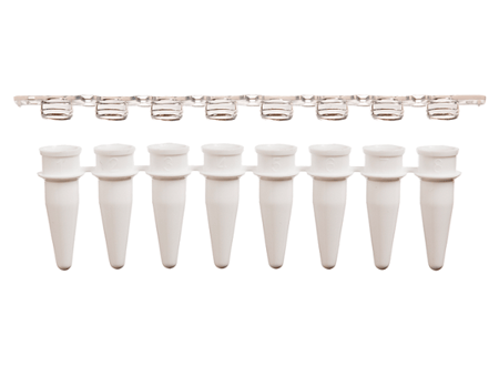 Combo 8-strip PCR - Flat cap, white - 1250 strips