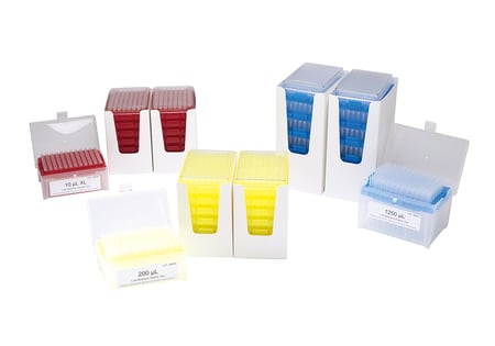 Nichiryo 10 µL elongated filtered pipette tip, sterile, 96 tips/rack, 10 racks/pack