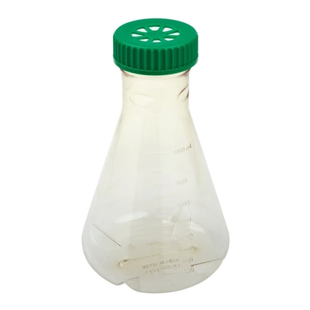 CELLTREAT - 2L Erlenmeyer Flask, Vent Cap, Baffled Bottom, Sterile - 229855