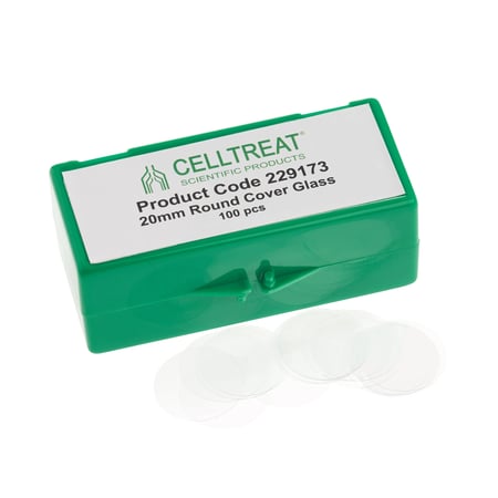 CELLTREAT - 20mm Round Cover Glass, Sterile - 229173