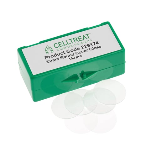 CELLTREAT - 25mm Round Cover Glass, Sterile - 229174