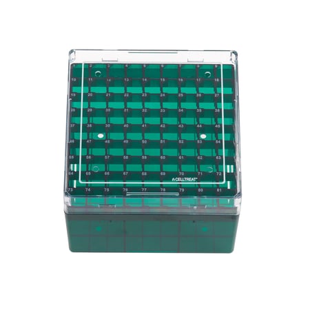 CELLTREAT - Cryogenic Vial Racks and Boxes 81 Place Deep Storage Box for CF Cryogenic Vial - 229944