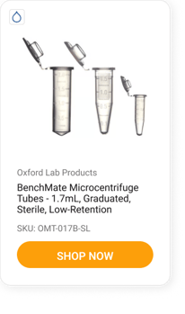 BenchMate Microcentrifuge Tubes - 1.7mL (1.5 mL compatible) Graduated, Sterile, Low-Retention