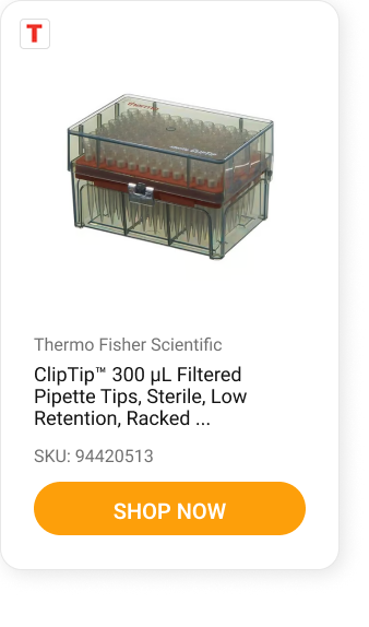 ClipTipTM 300 μL Filtered Pipette Tips, Sterile, Low Retention, Racked