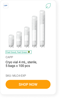 Cryo vial 4 mL, sterile, 5 bags x 100 pcs