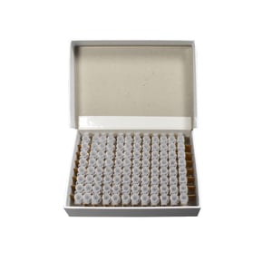 The R2096 PCR Freezer Box offers compact, SBS-footprint storage for PCR tubes and plates. Designed to fit popular 2-inch freezer racks and SBS-formatted racks, it provides convenient organization in freezers, refrigerators, or general lab storage.