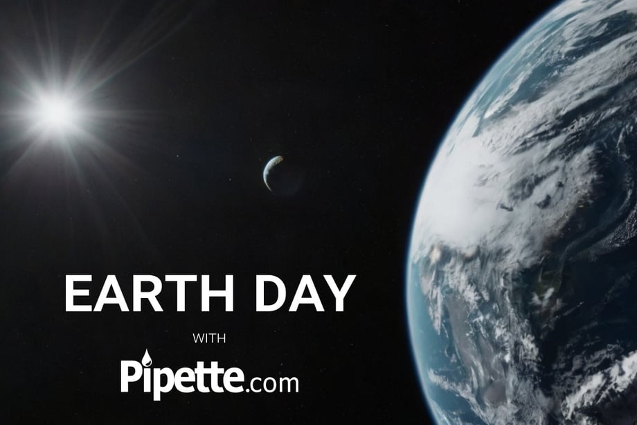 View of Earth from space promoting Earth Day with Pipette.com and sustainability in science