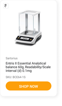 Entris II Essential Analytical balance 60g, Readability Scale Interval (d) 0.1mg-1