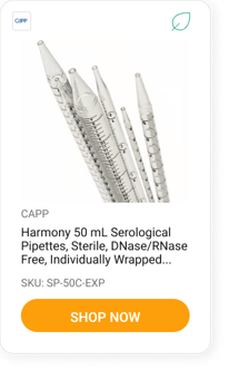 Harmony 50 mL Serological Pipettes, Sterile, DNase RNase Free, Individually Wrapped
