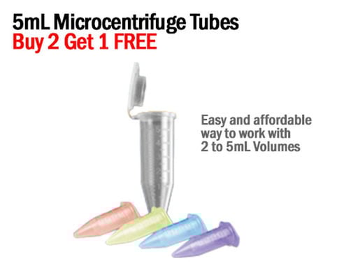 5m microcentrifuge tubes - great for 2ml-5ml volumes