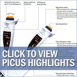 ergonomic electronic pipette features - biohit picus