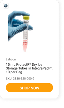 Labcon 15 mL ProtectR® Dry Ice Storage Tubes in IntegraPack®, 10 per Bag