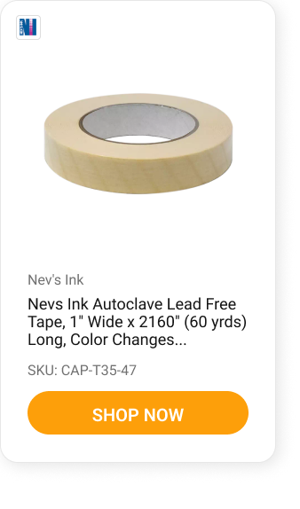 Nevs Ink Autoclave Lead Free Tape, 1_ Wide x 2160_ (60 yrds) Long