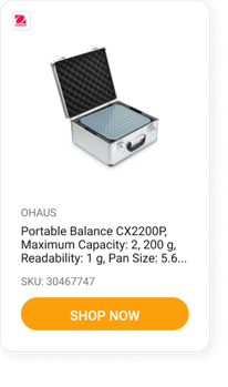 Portable Balance CX2200P, Maximum Capacity_ 2, 200 g, Readability_ 1 g, Pan Size_ 5.6 in x 5 in (142 mm x 128 mm)
