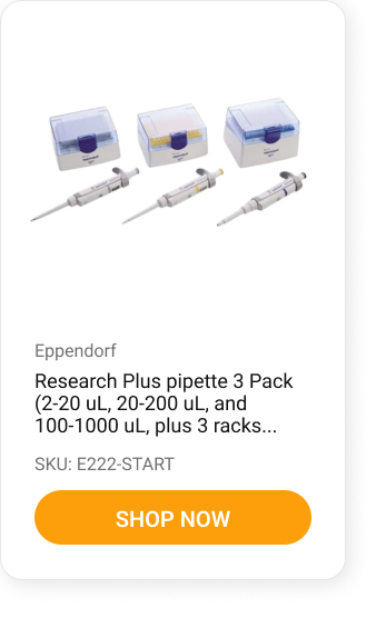 Research Plus pipette 3 Pack (2-20 uL, 20-200 uL, and 100-1000 uL, plus 3 racks of tips)
