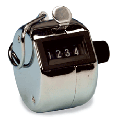Heathrow Scientific hand tally counter, 46 mm dia x 41 mm, up to 9999