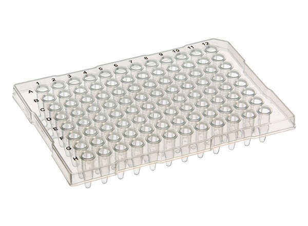 SSI Bio 96-Well PCR Plate semi-skirted (ABI-style) with flat top, Clear, 10/pk